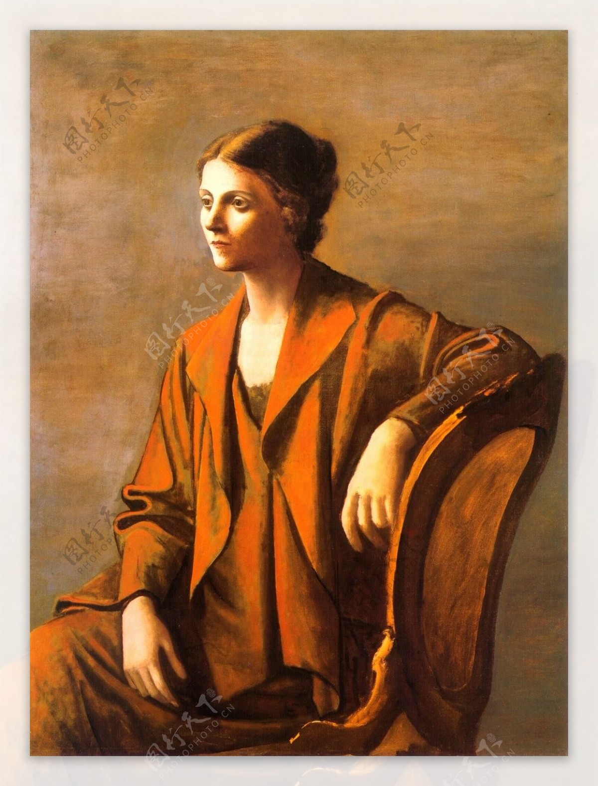 1923OlgaPicasso西班牙画家巴勃罗毕加索抽象油画人物人体油画装饰画