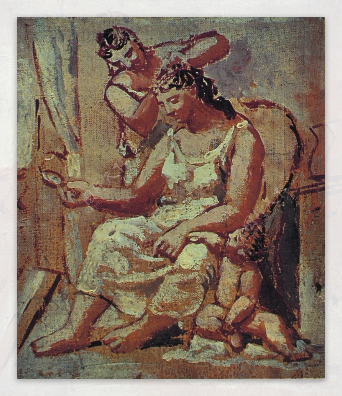 1922Lacoiffure西班牙画家巴勃罗毕加索抽象油画人物人体油画装饰画