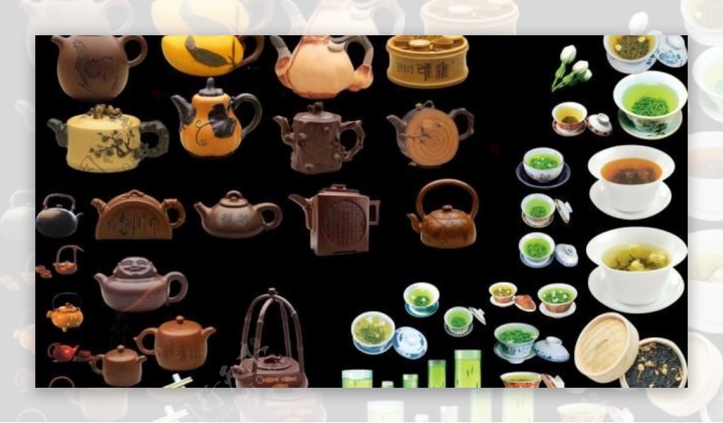 茶壶茶杯茶水素材图片