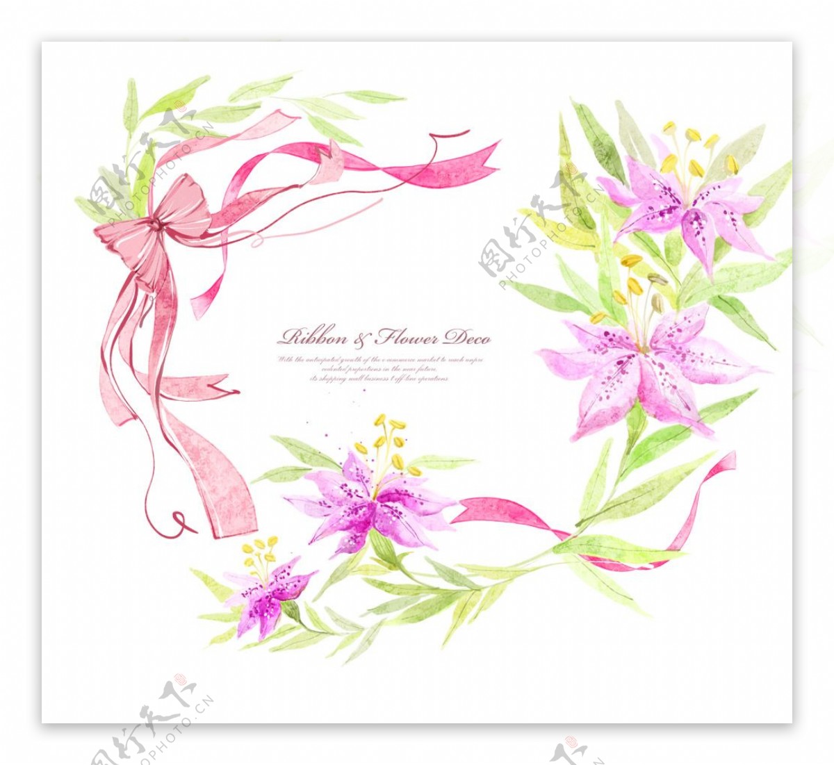 粉色花朵花纹设计PSD图片素