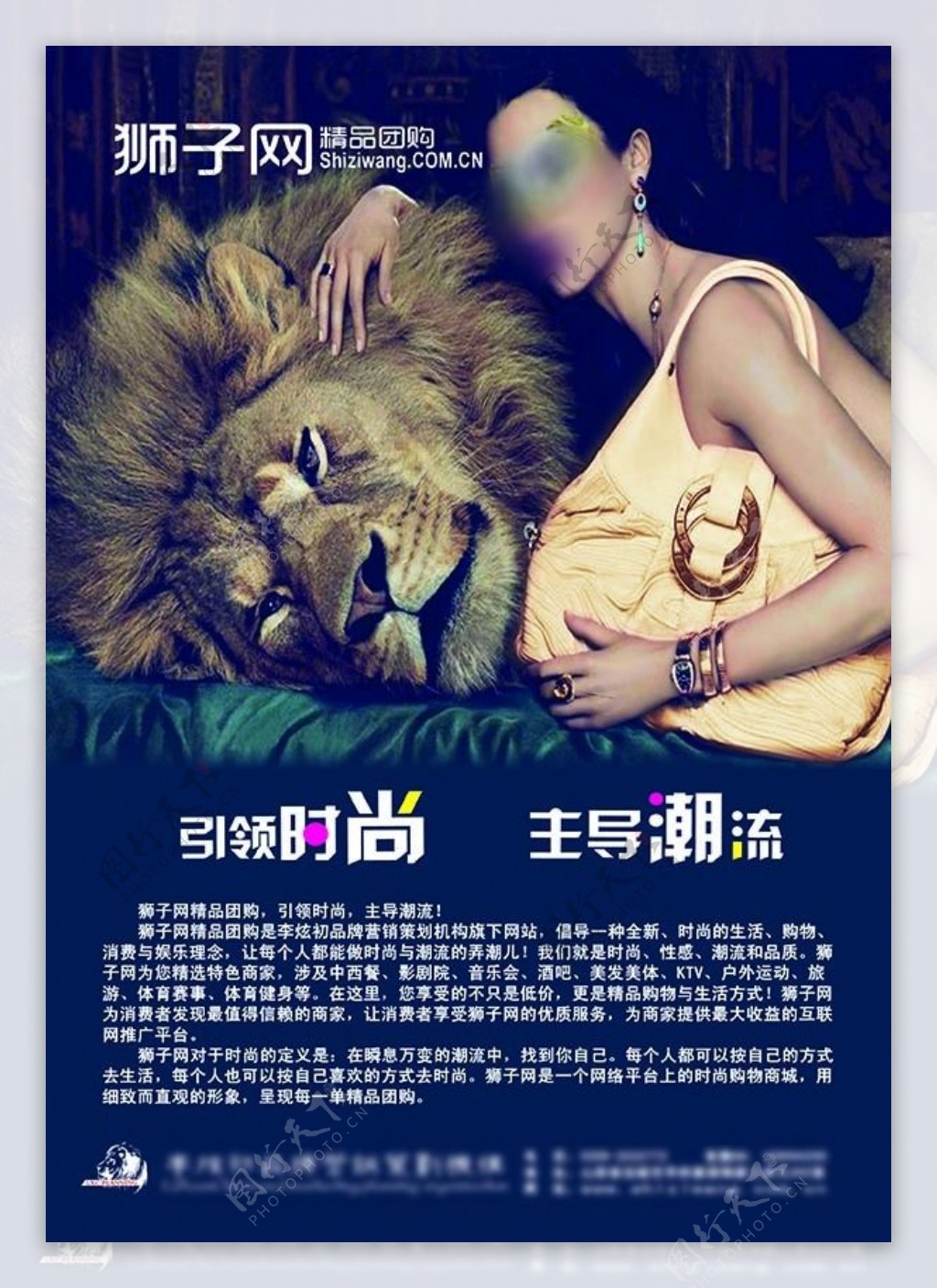 狮子网团购宣传海报PSD素材