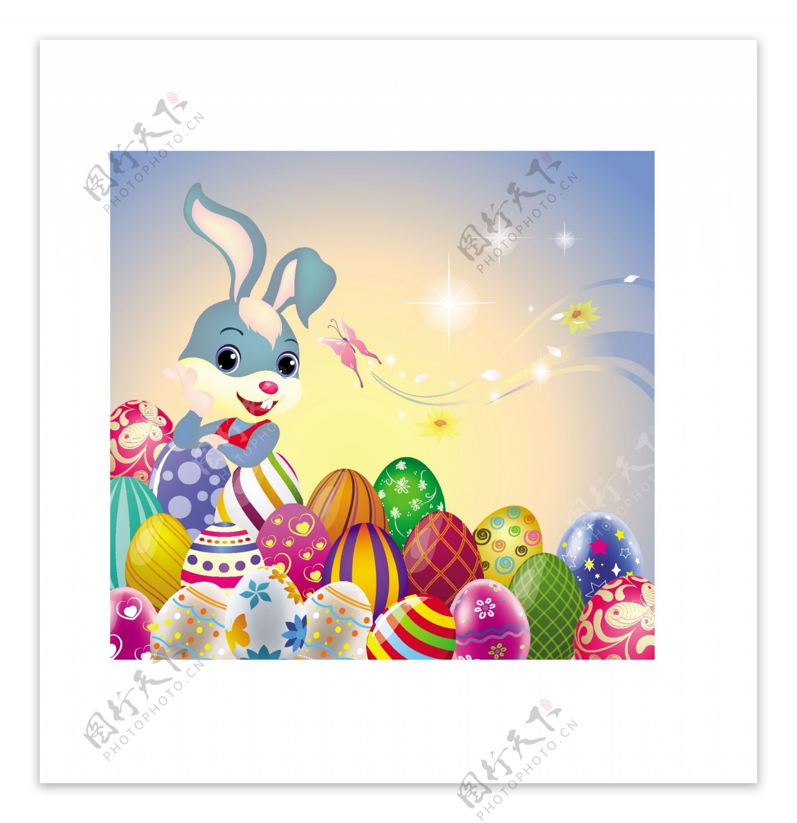 复活节小兔和彩蛋