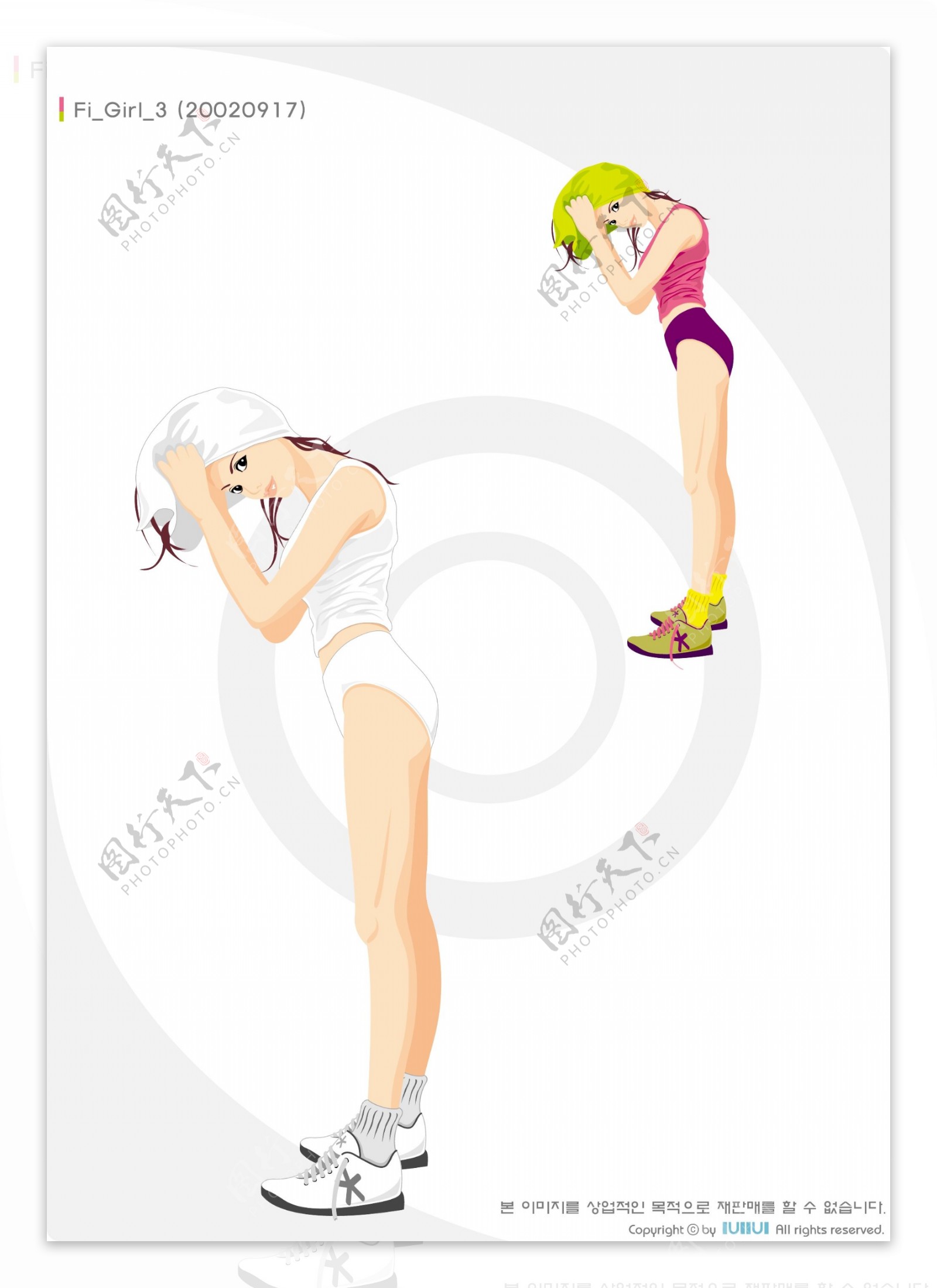 韩国运动健身美女矢量图003