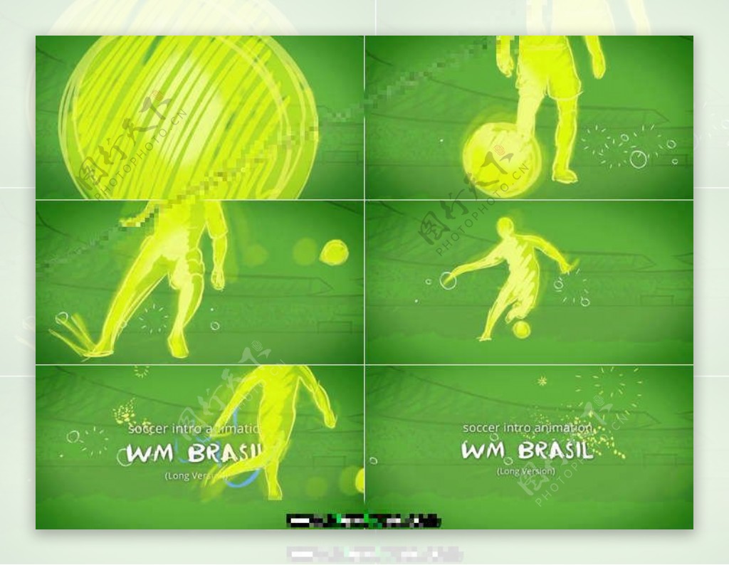 手绘样式的足球世界杯片头动画