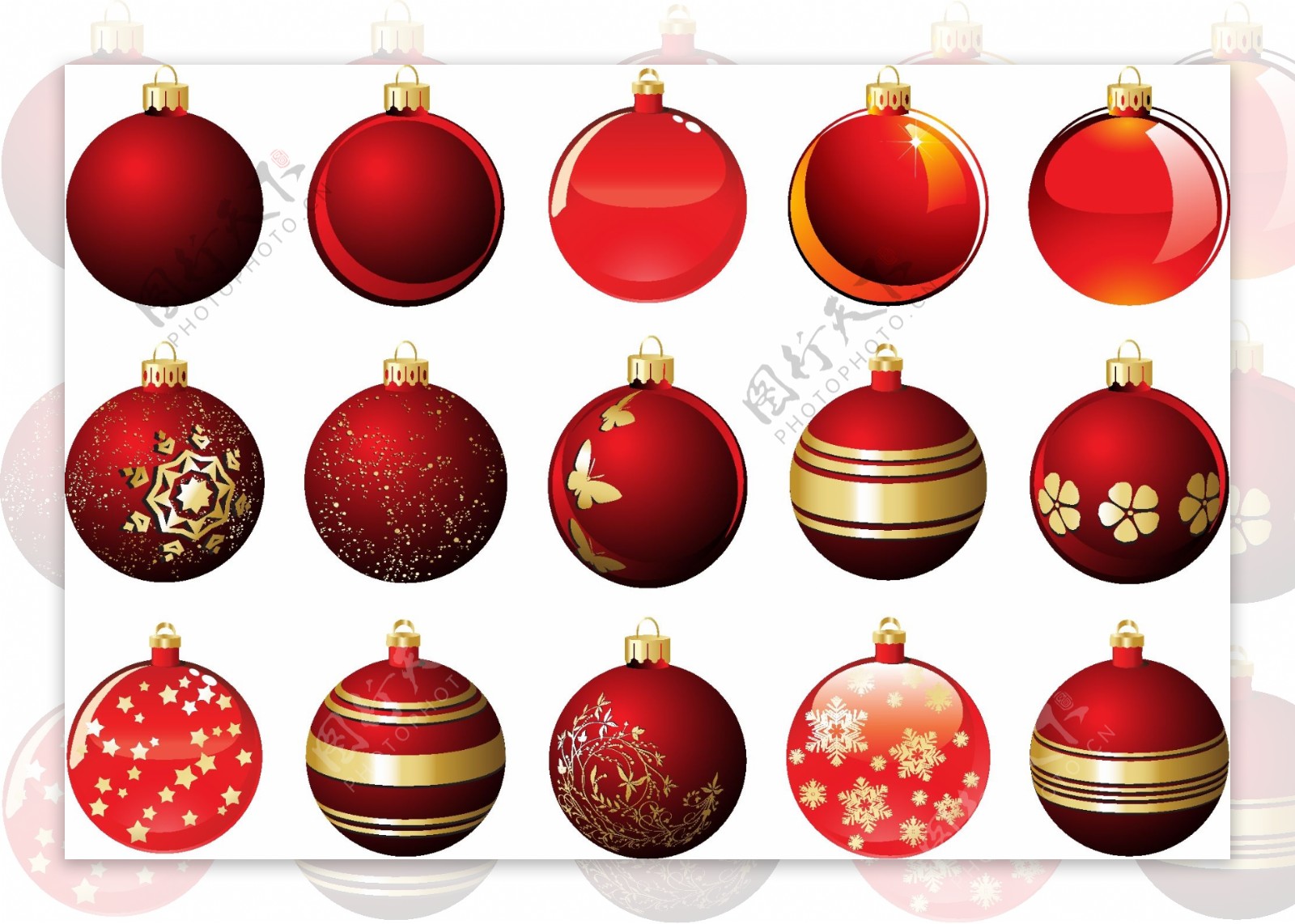 装饰彩球与圣诞木屋矢量图