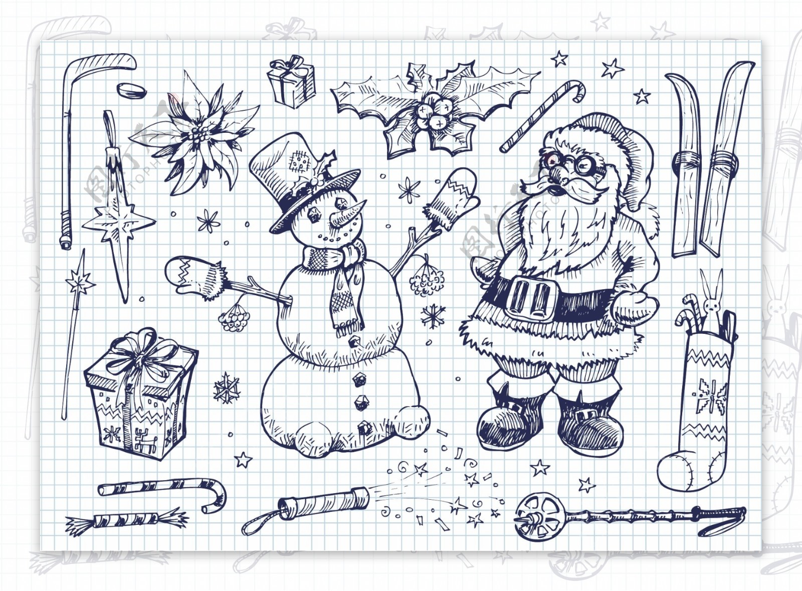 手绘圣诞背景图片