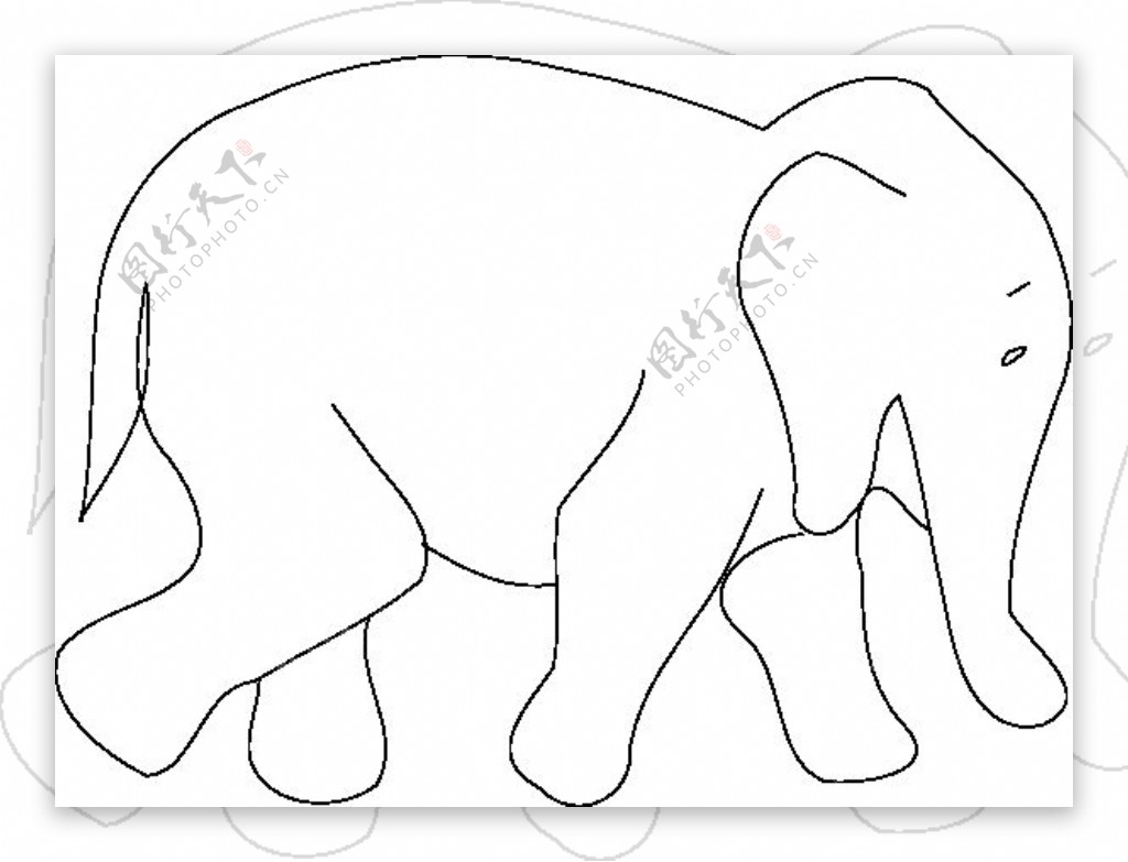 大象的轮廓的剪辑艺术