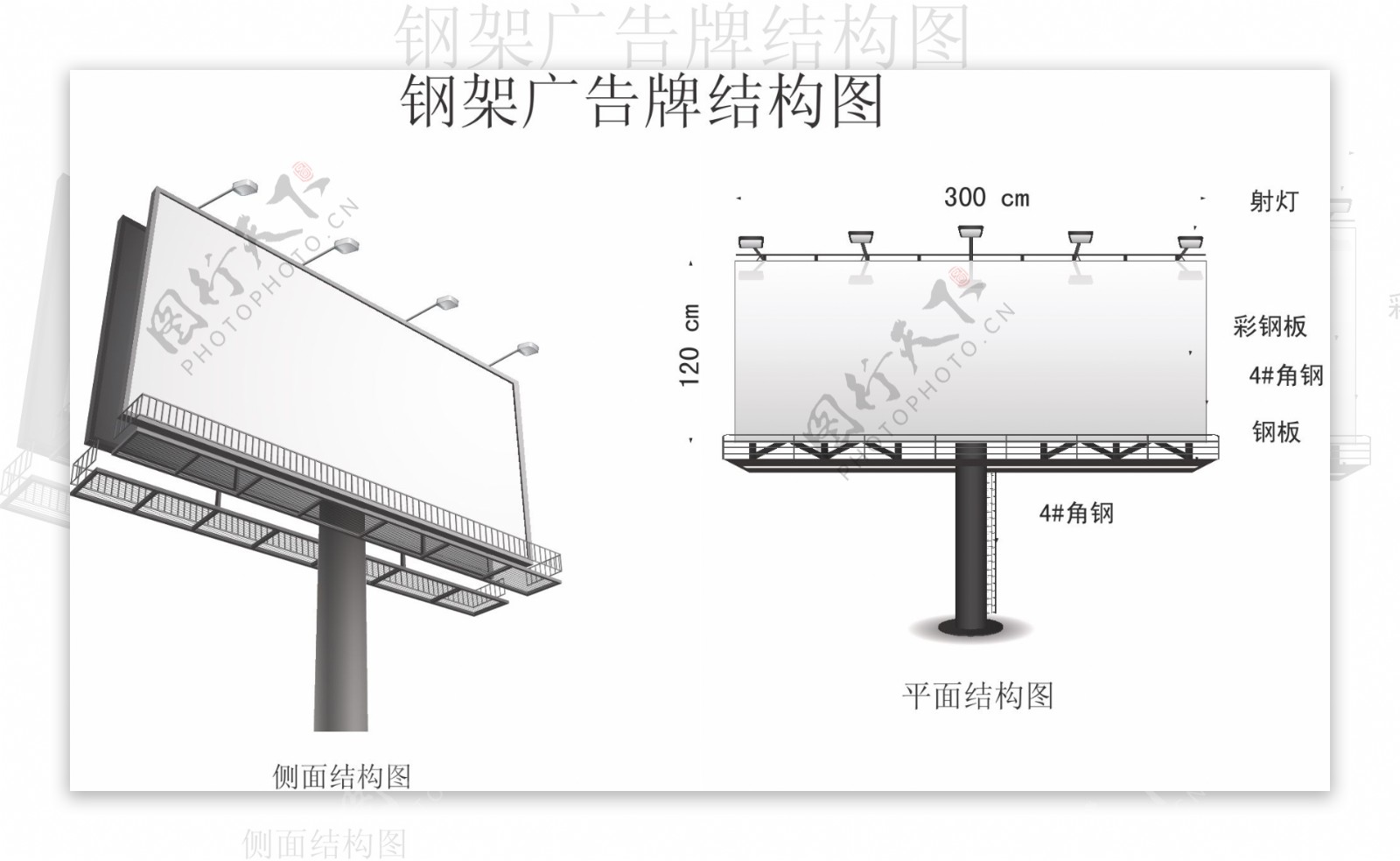 广告钢架结构图图片