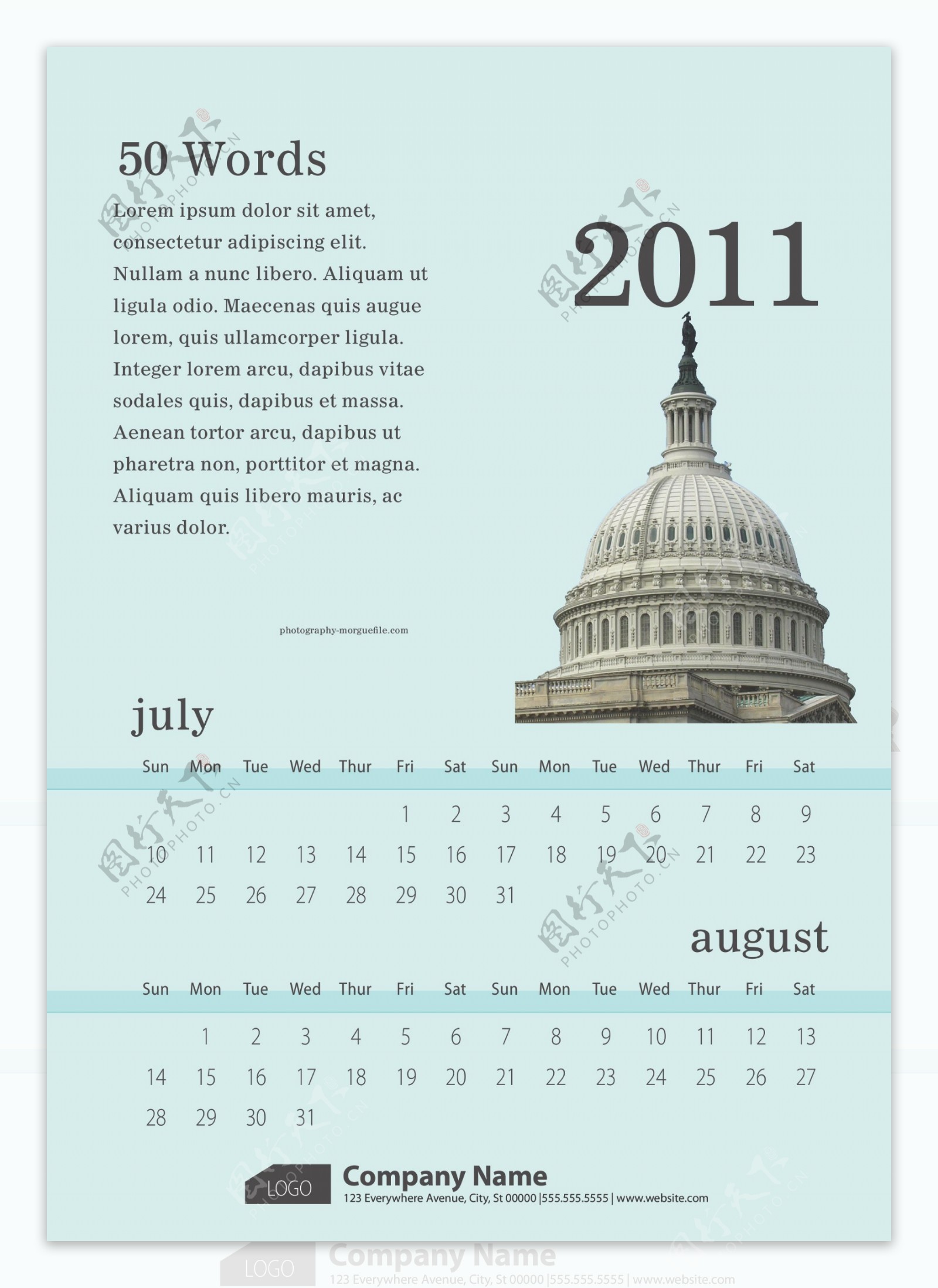 6个精美的2011日历模板矢量细2011日历模板