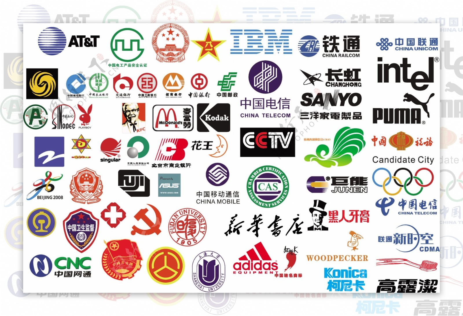 多款中国知名企业和机构logo矢量素材