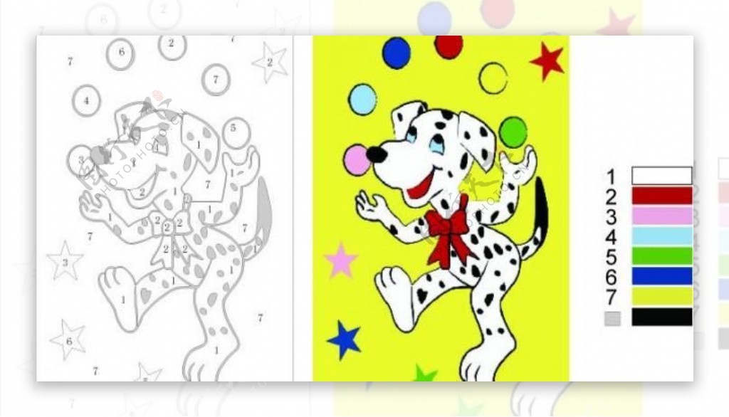 数字油画斑点狗的表演图纸图片