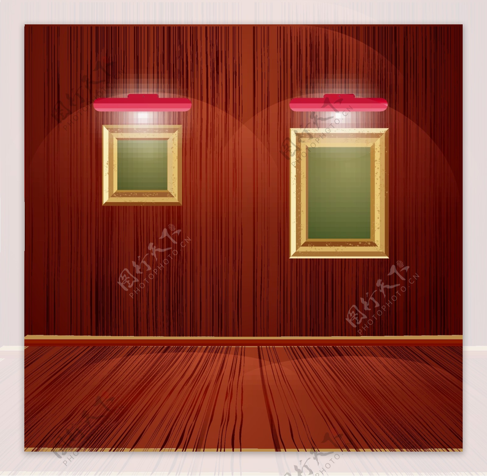 木纹木地板相框室内设计图片
