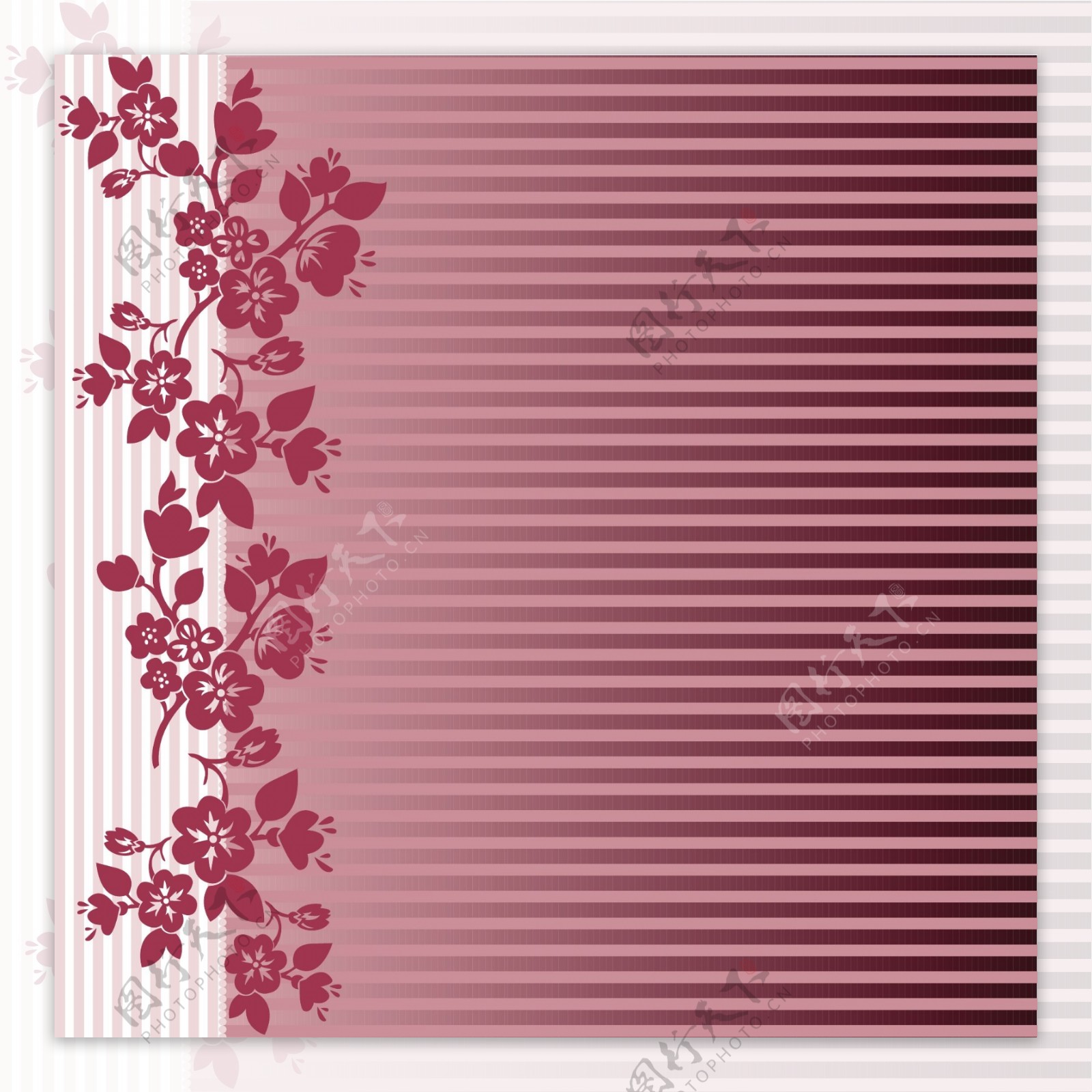 浪漫红色桃花点缀背景背景矢量素材