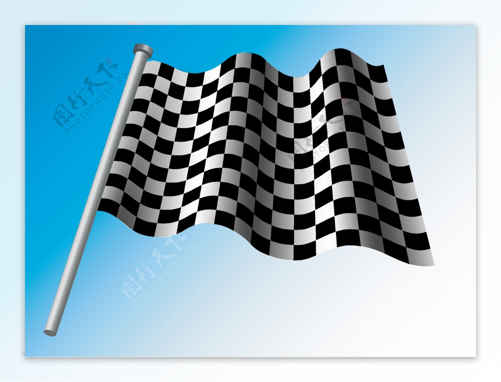 f1赛车旗帜与奖杯元素