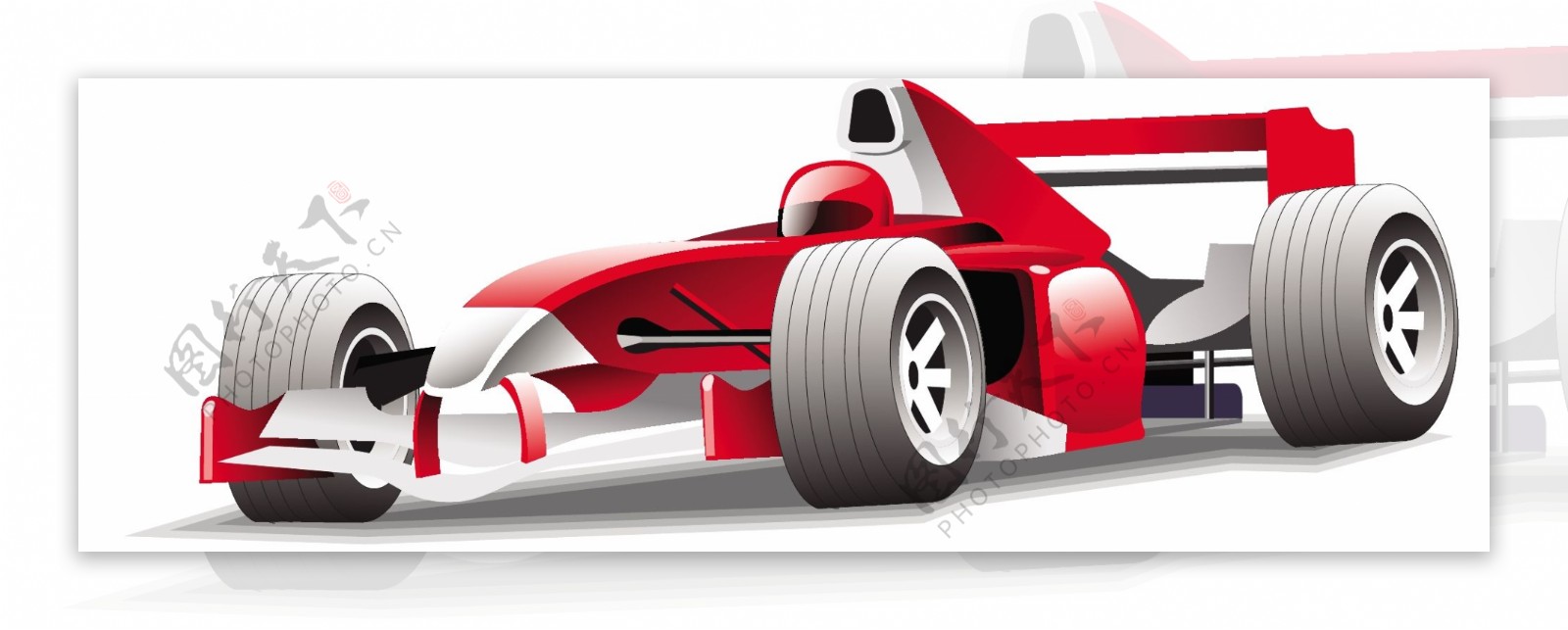 红色F1赛车矢量素材