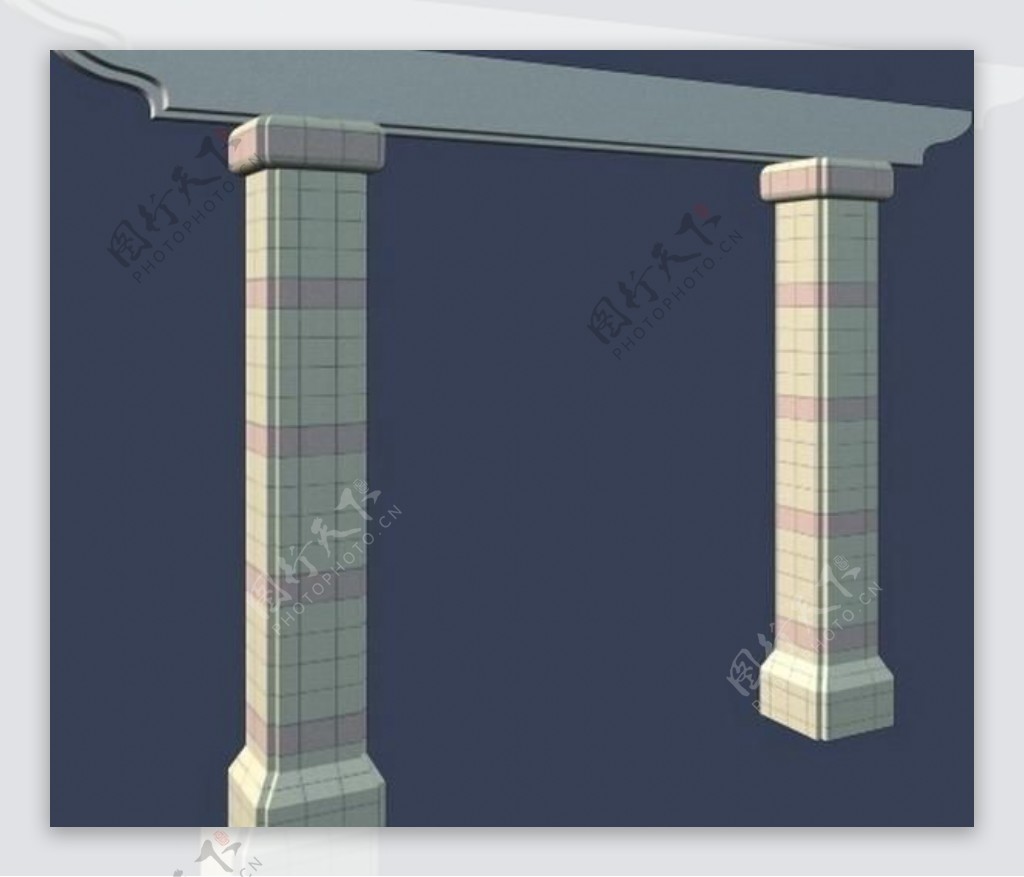 建筑max模型景观柱廊图片