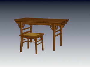 中式桌子3d模型家具图片47