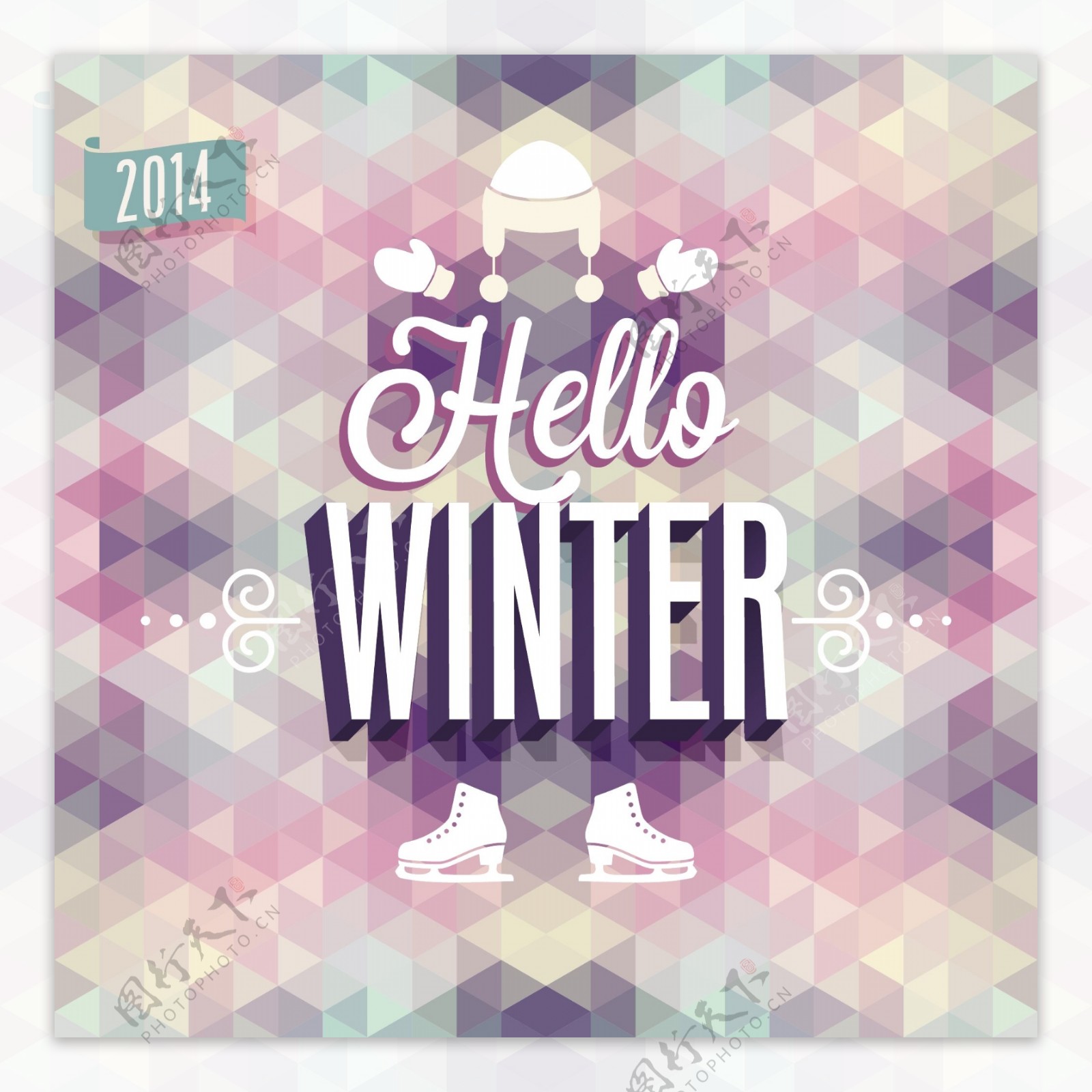 2014冬季海报模板矢量素材2