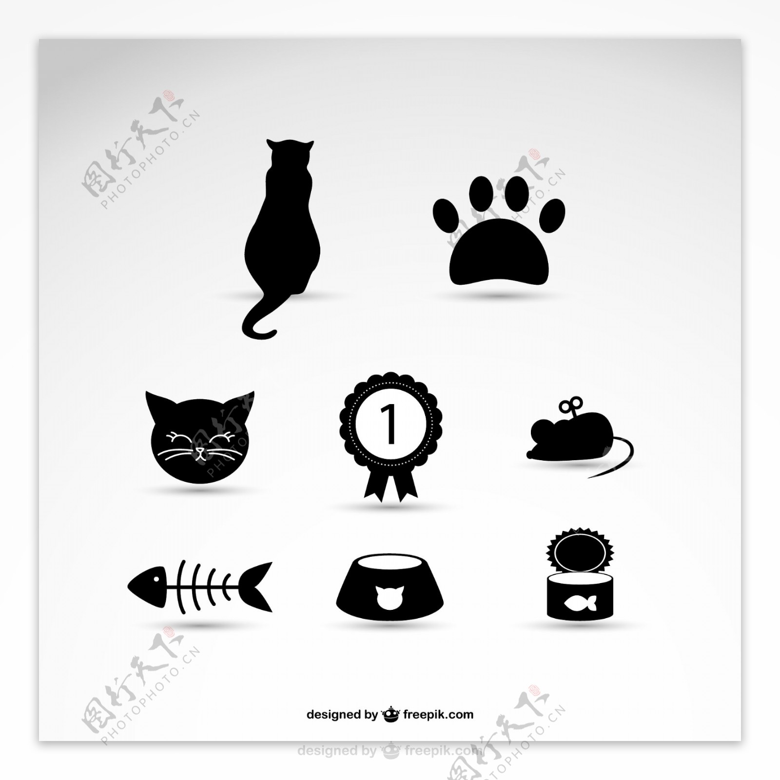 黑色猫元素图标