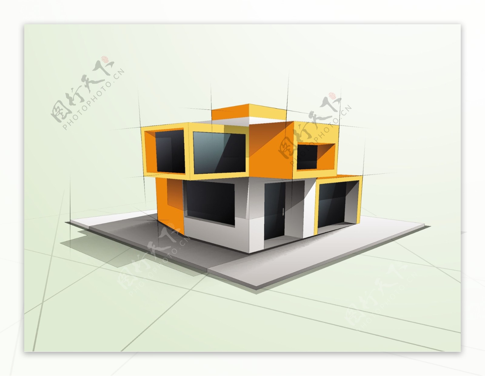 三维概念建筑住宅设计