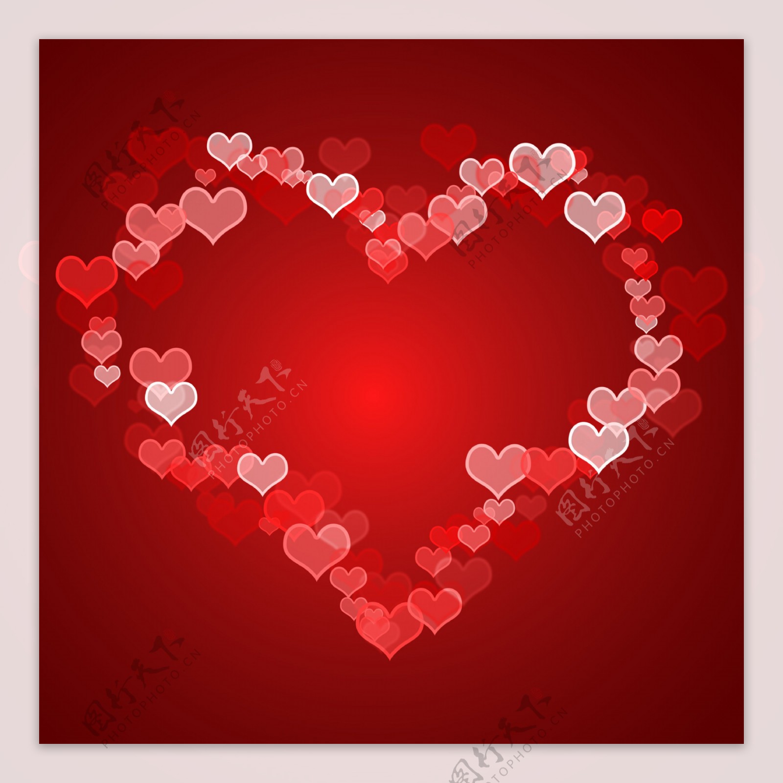 红心背景副本空间展示爱浪漫的情人