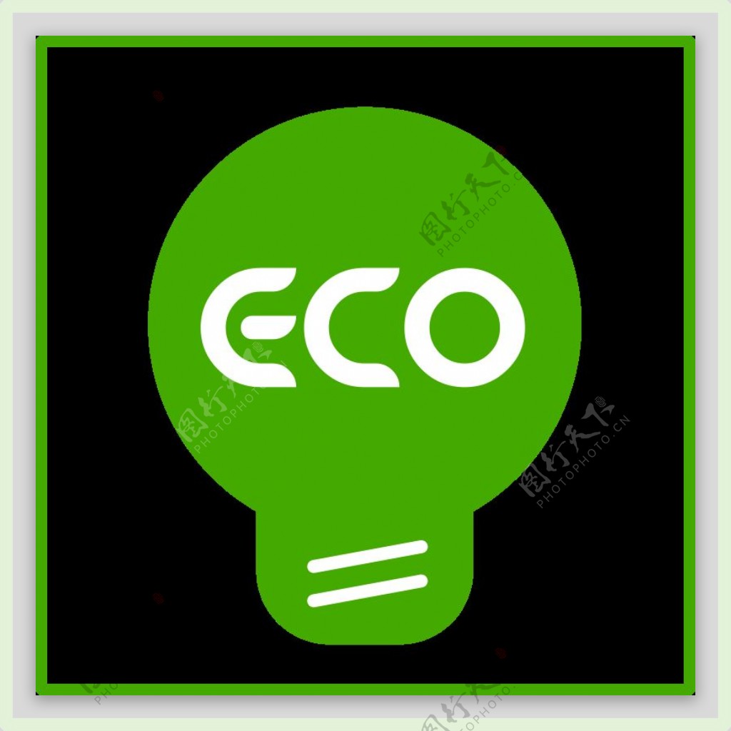 绿色生态灯泡图标