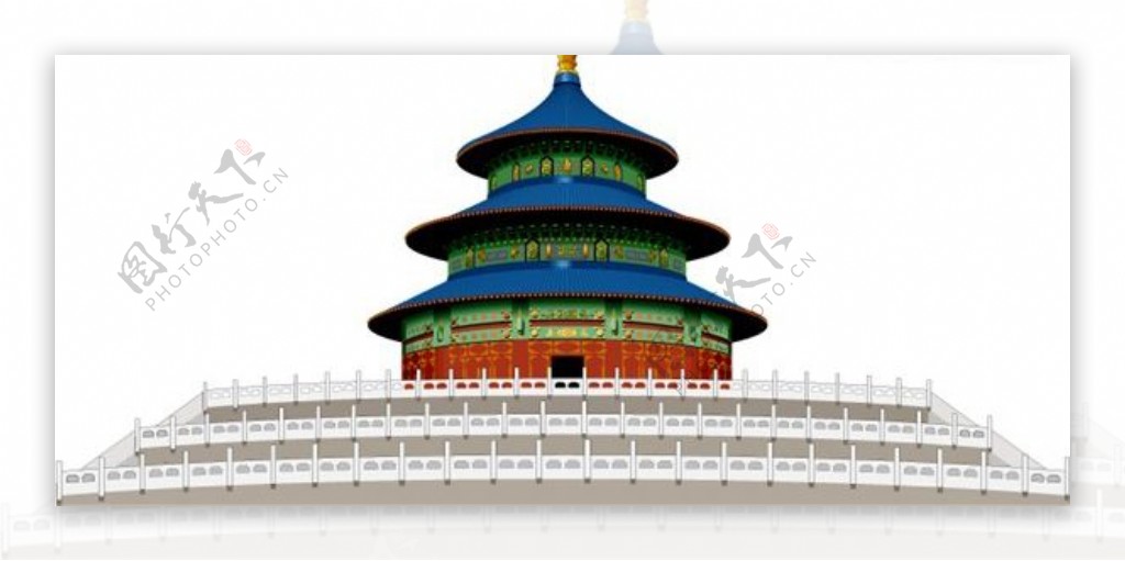 北京著名建筑天坛矢量素材