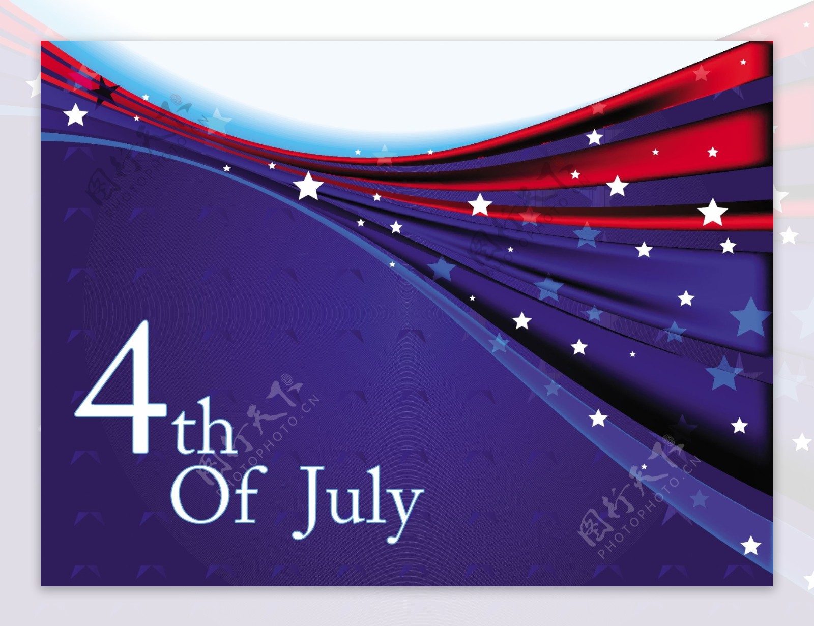 美国国旗有星星和波背景象征着第四七月独立日