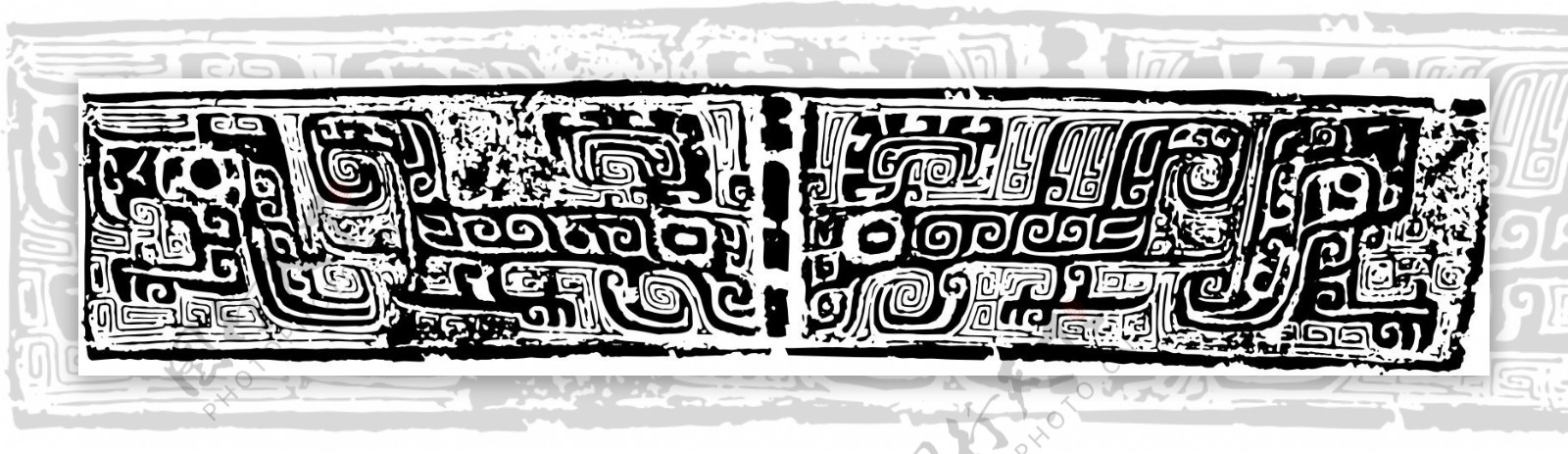 印花矢量图古代雕刻黑白色民族古代印记免费素材
