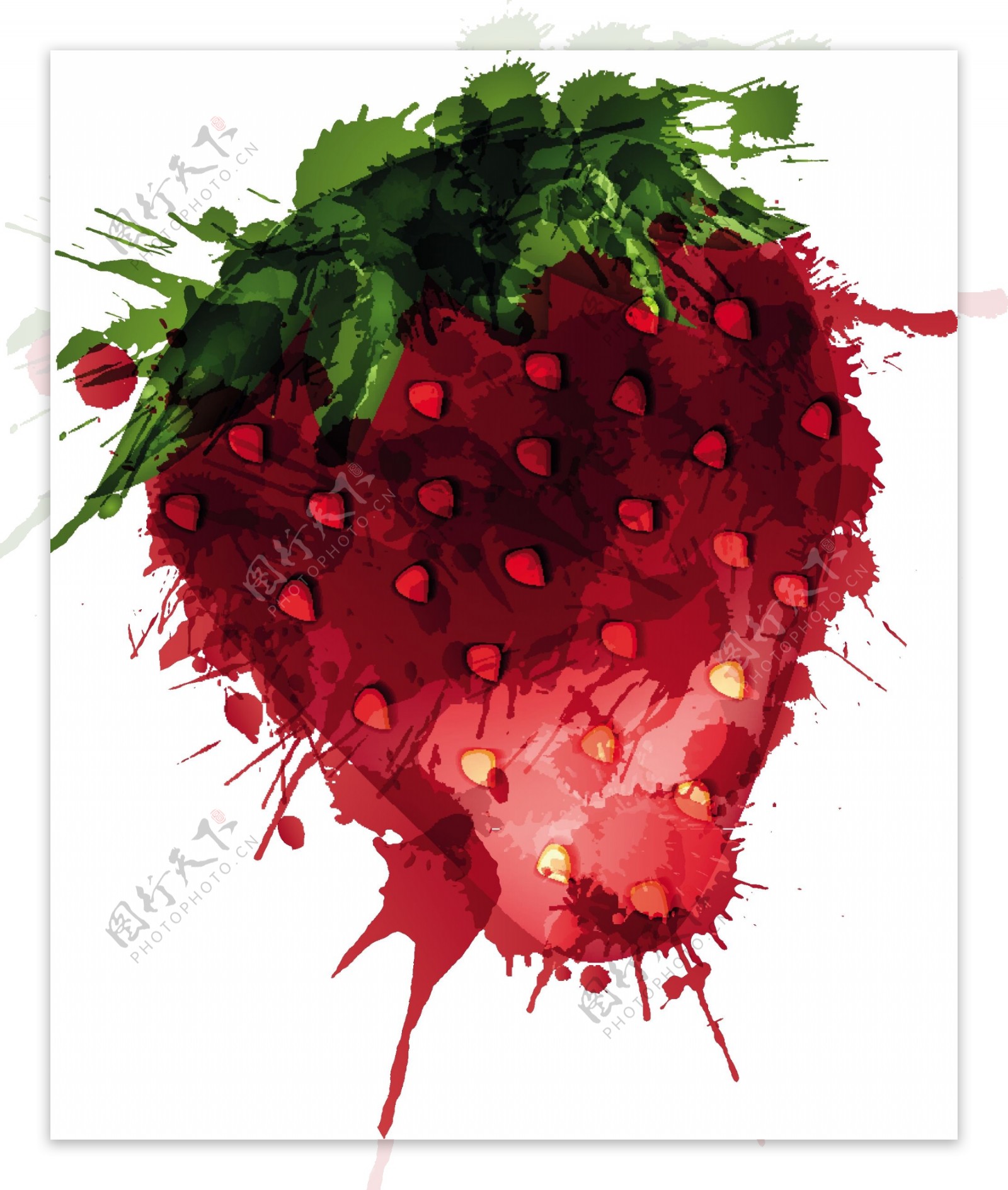 手绘水彩草莓图片
