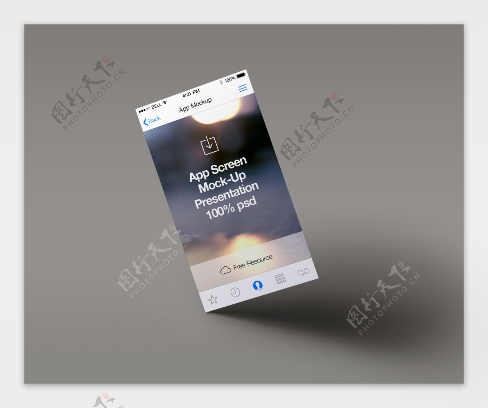 透明手机UI界面设计PSD素材