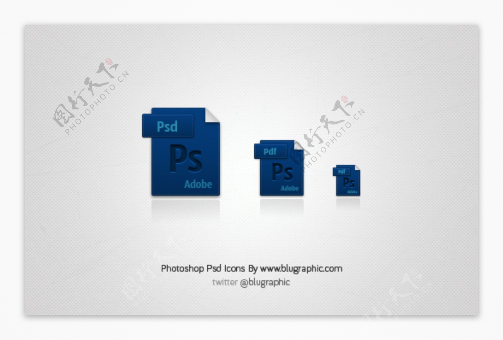 蓝色的AdobePS图象处理软件PSD图标集