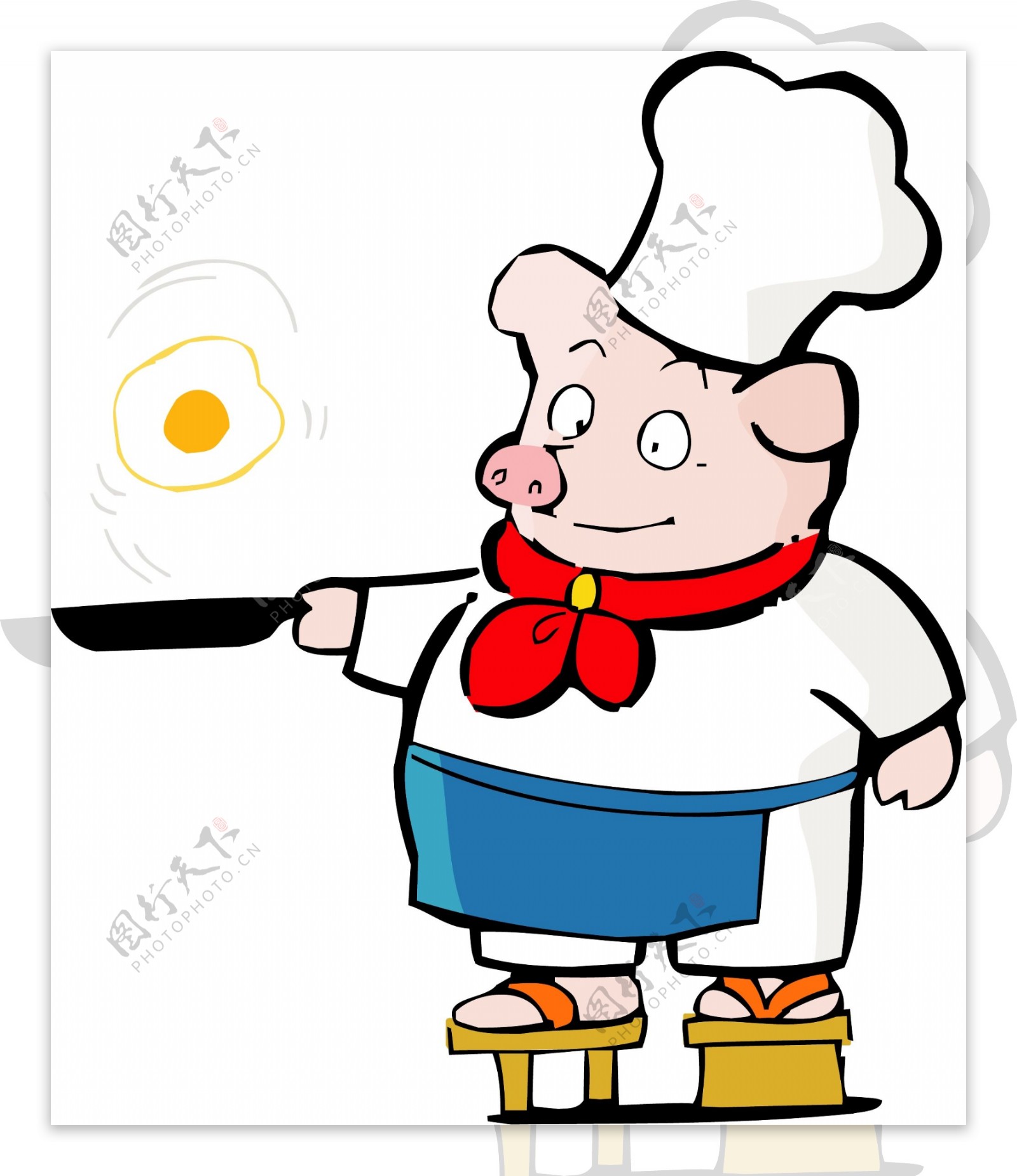 卡通生肖猪年素材可爱小猪厨师矢量图15