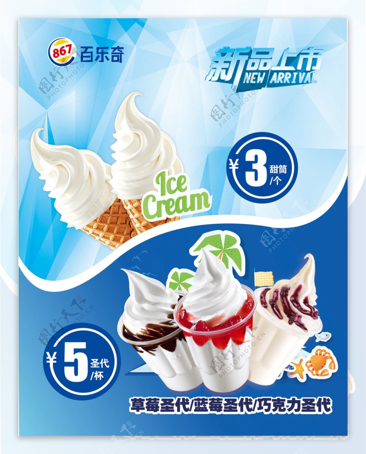 百乐奇冰淇淋圣代海报