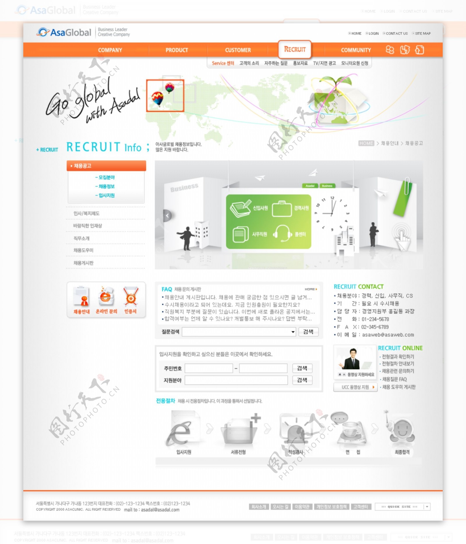 韩国商务网页模板psd分层无网页源码图片