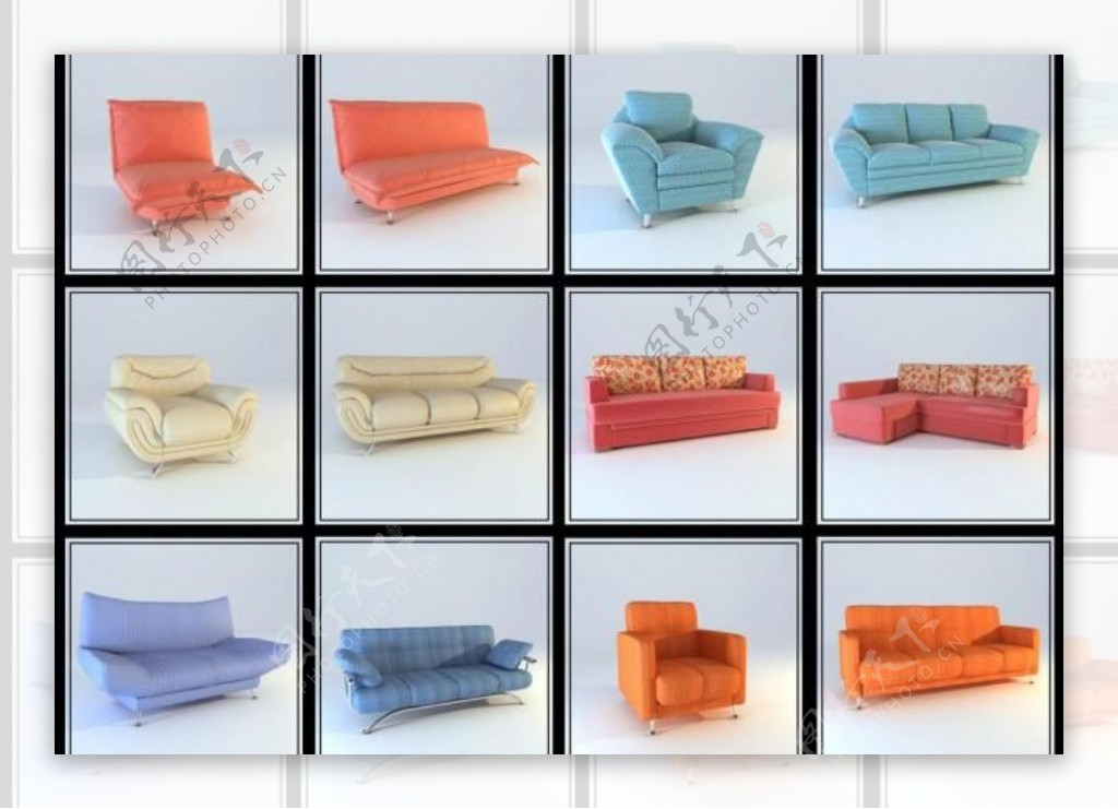 12款精美欧式沙发模型图片