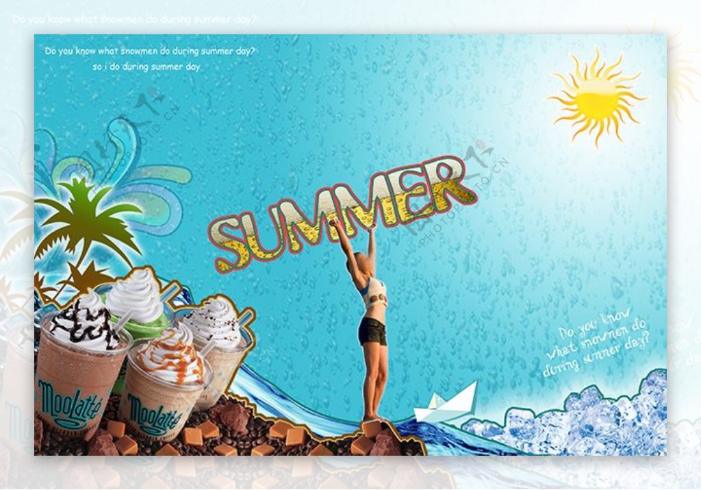夏季时尚之冰激淋海报PSD分层素材