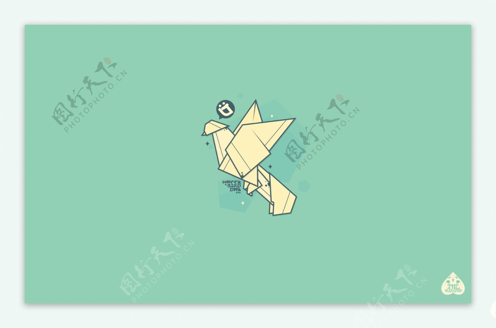 高清卡通壁纸折纸鸟