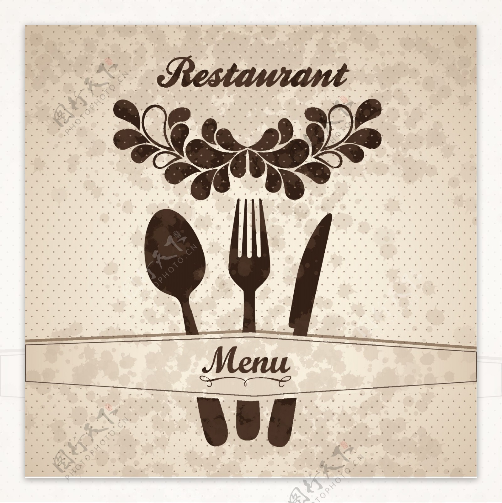 矢量餐厅菜单封面图片素材