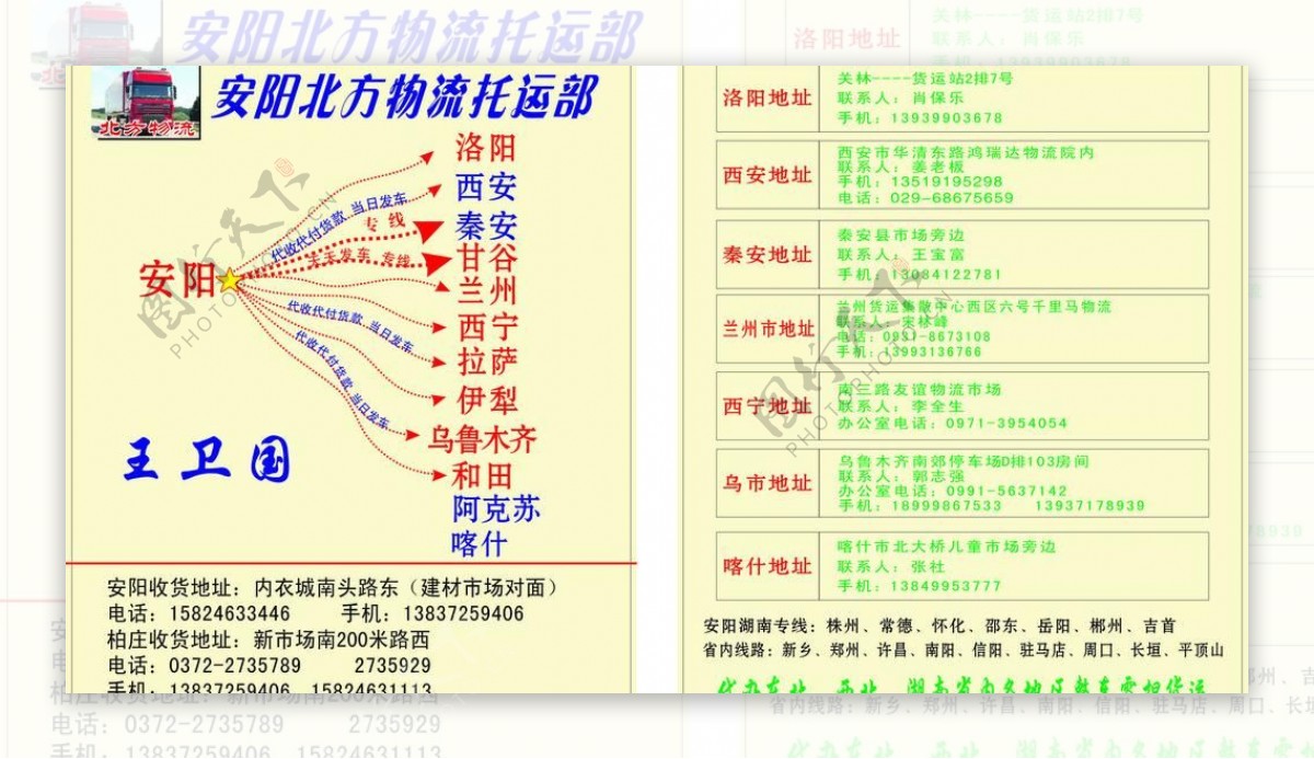 物流名片卡片图片