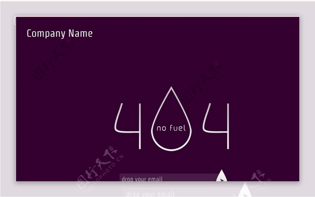 紫色水滴404Error网页模板