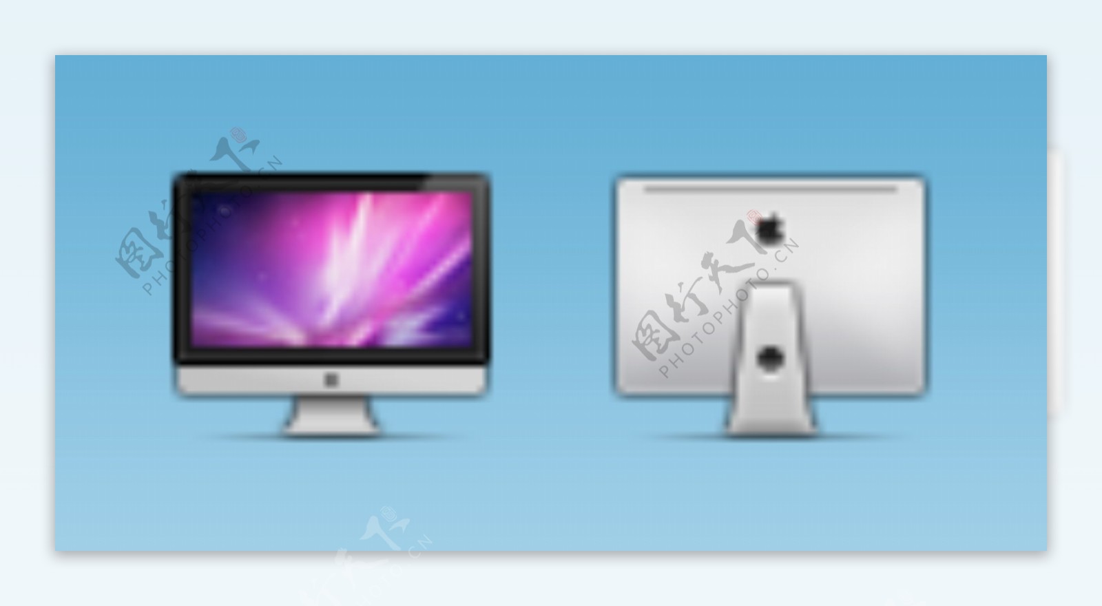 酷苹果iMac监视器图标集PSD