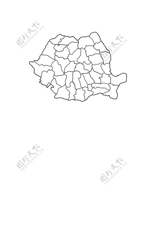 罗马尼亚地图BW