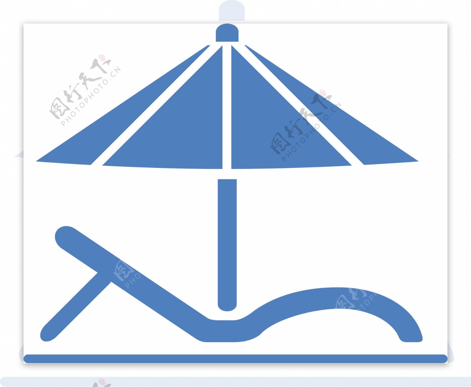 沙滩椅和雨伞简单图标