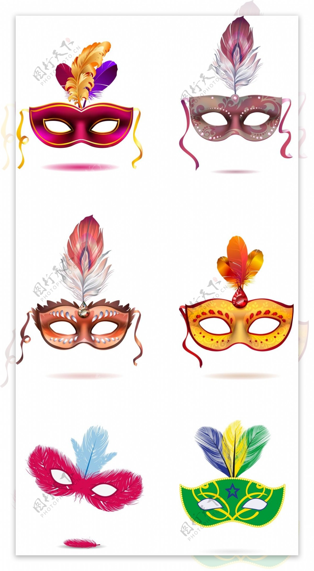 六款面具狂欢节设计
