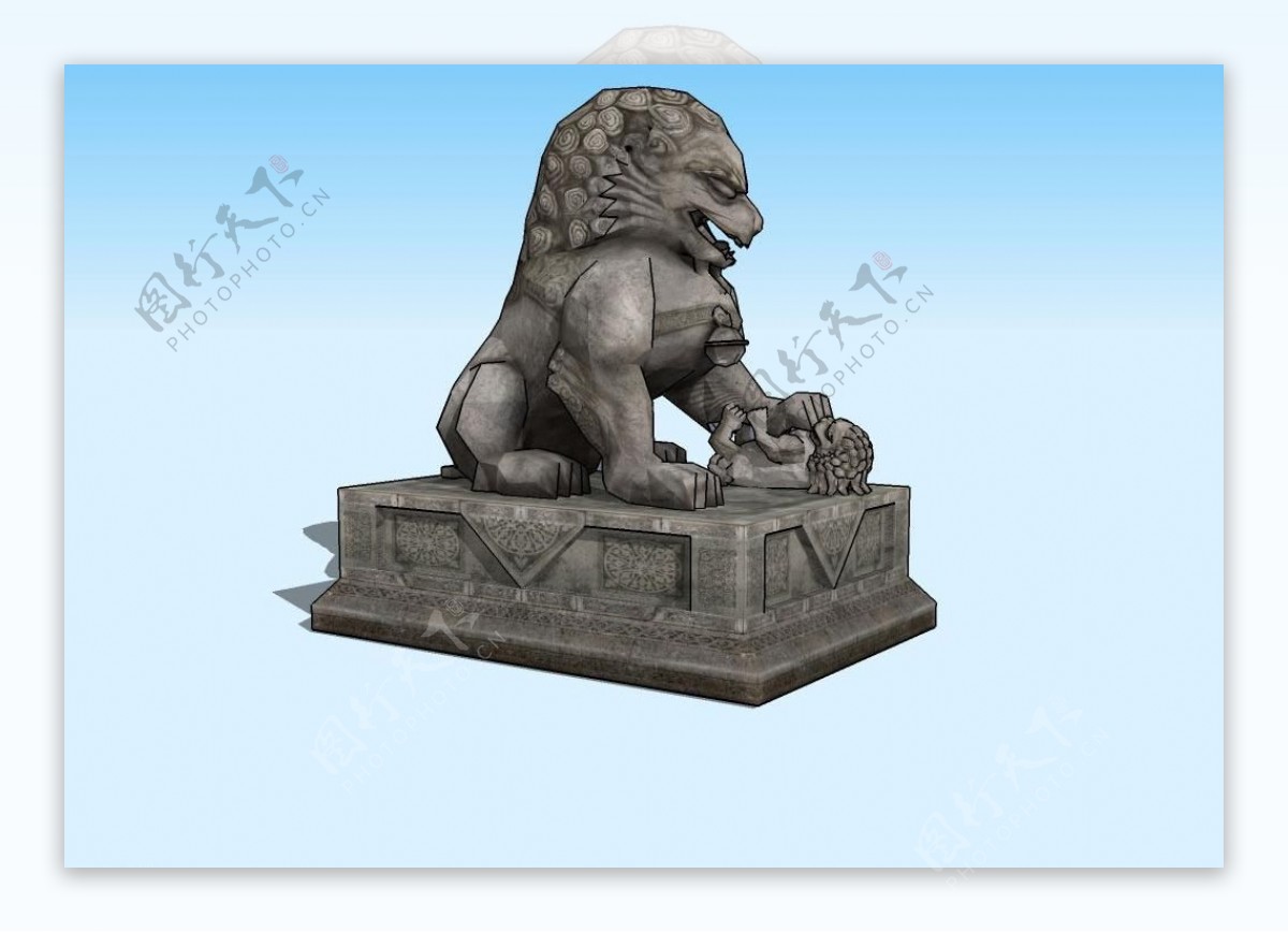石雕雄狮3D模型