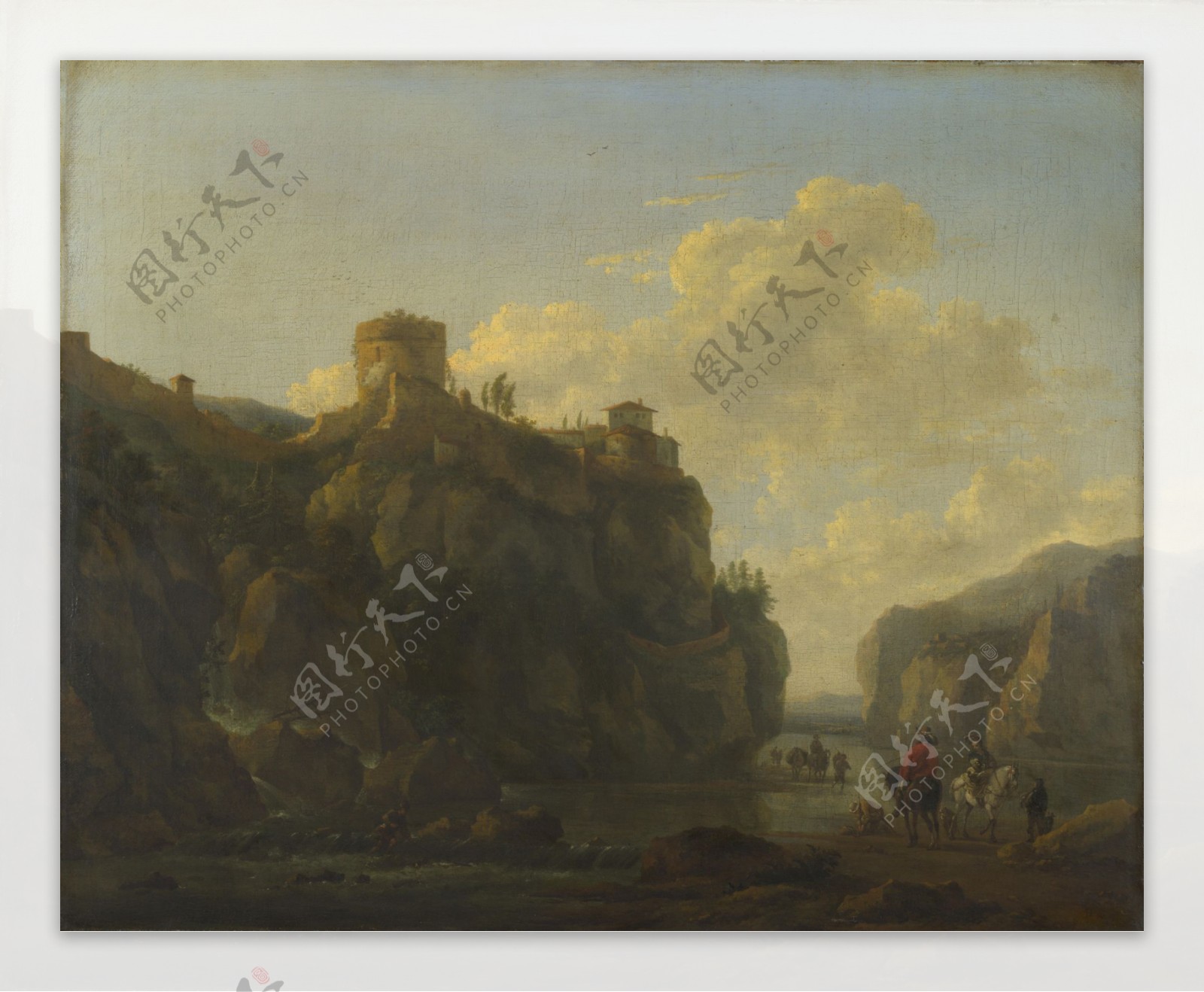 LodewijckvanLudickARiverbetweenRockyCliffs画家古典画古典建筑古典景物装饰画油画