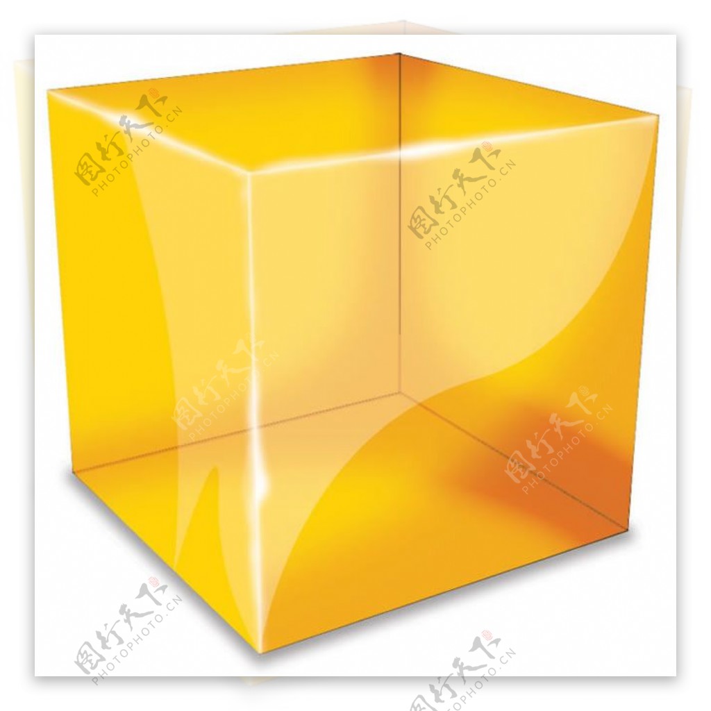橘黄色水晶立方体psd设计素材