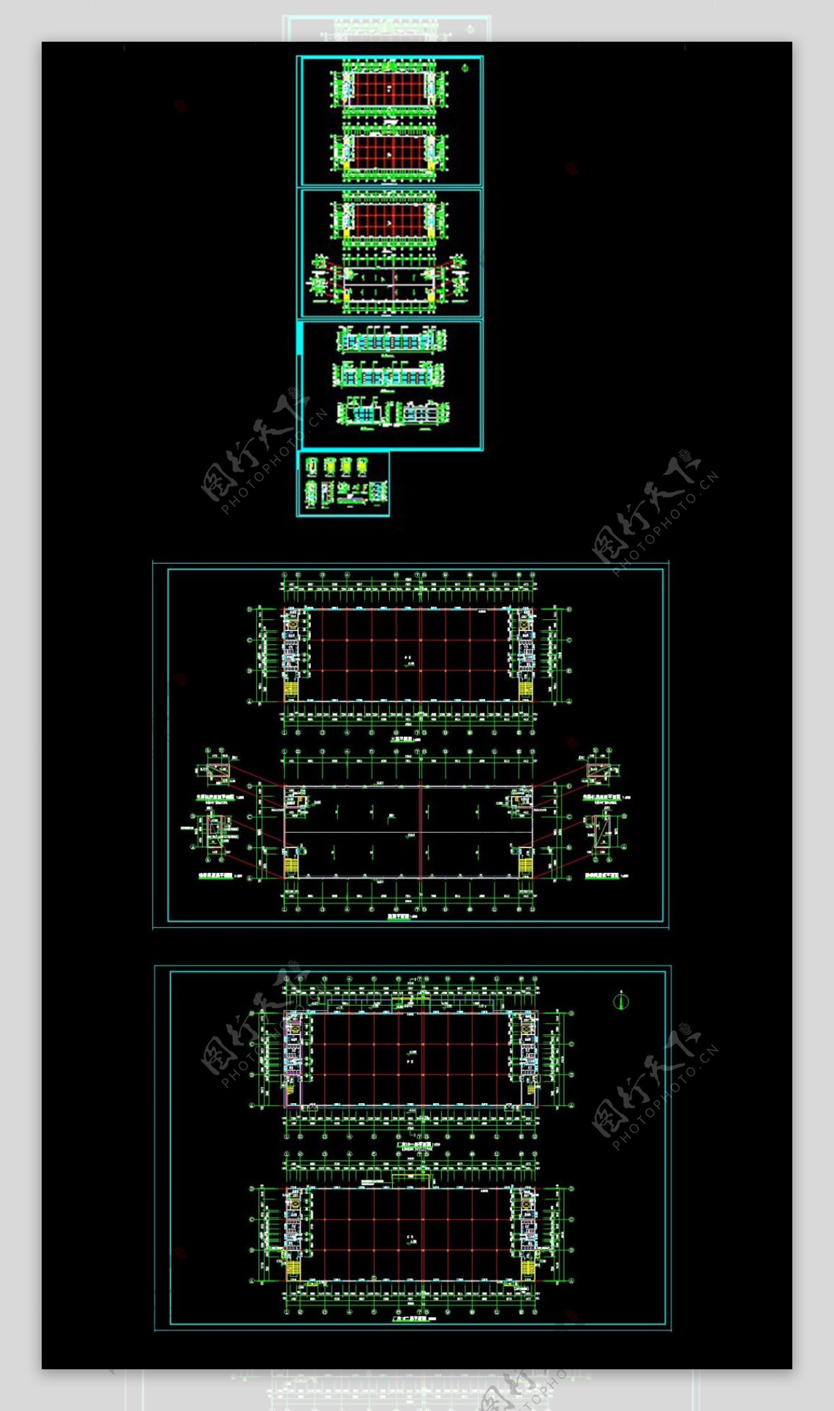 三层厂房带电梯CAD施工图