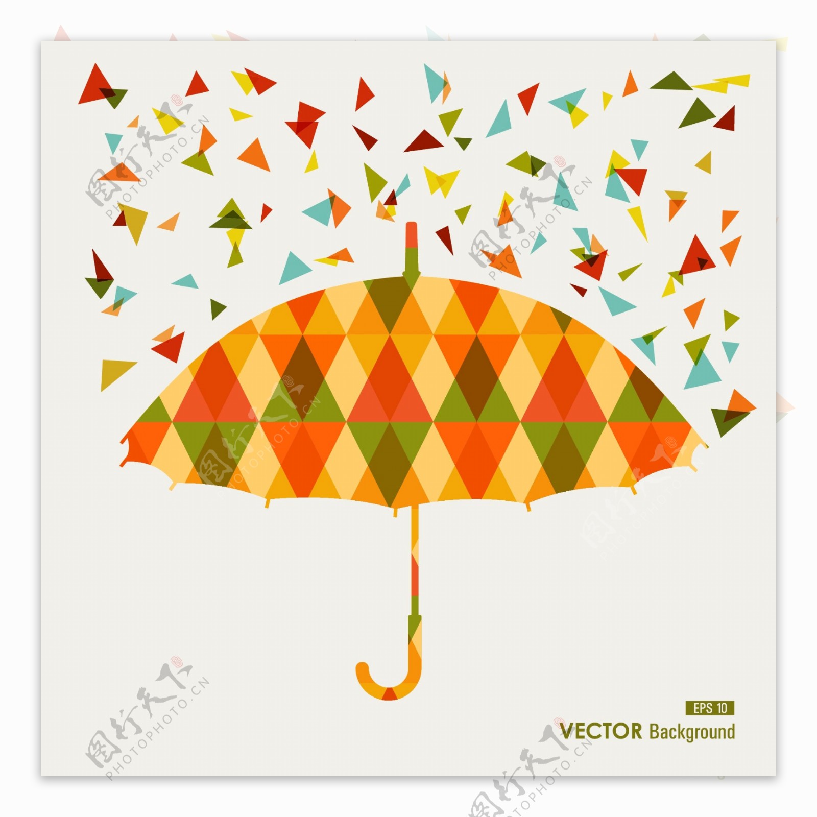 色彩雨伞矢量素材1